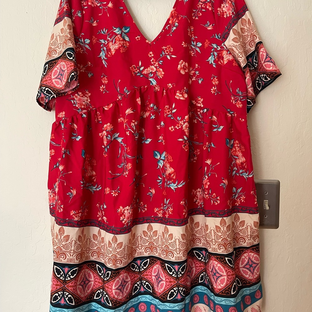 Red Dress with Print